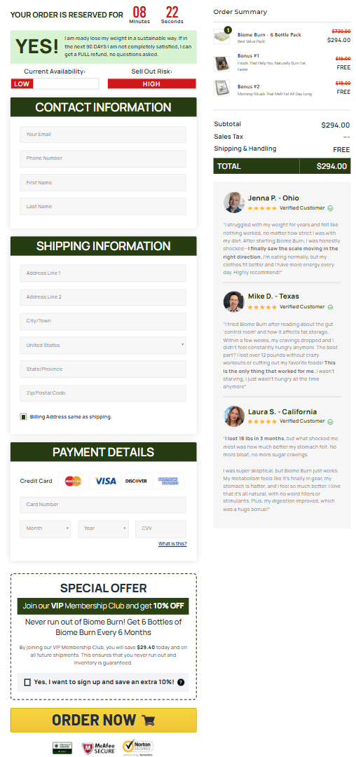 Biome Burn official website